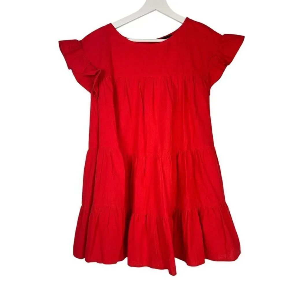 Vici Small Red Tiered Mini Dress